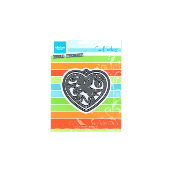 (CR1283)Craftables stencil filigree angel heart