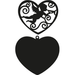 (CR1283)Craftables stencil filigree angel heart