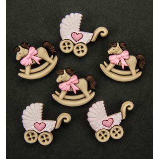 (6380/0507)Band-it - rocking horses - strollers pink