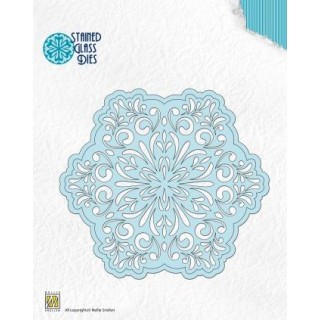 (SGD001)Nellie`s Choice Stained Glass Dies - Fantasy flower-1