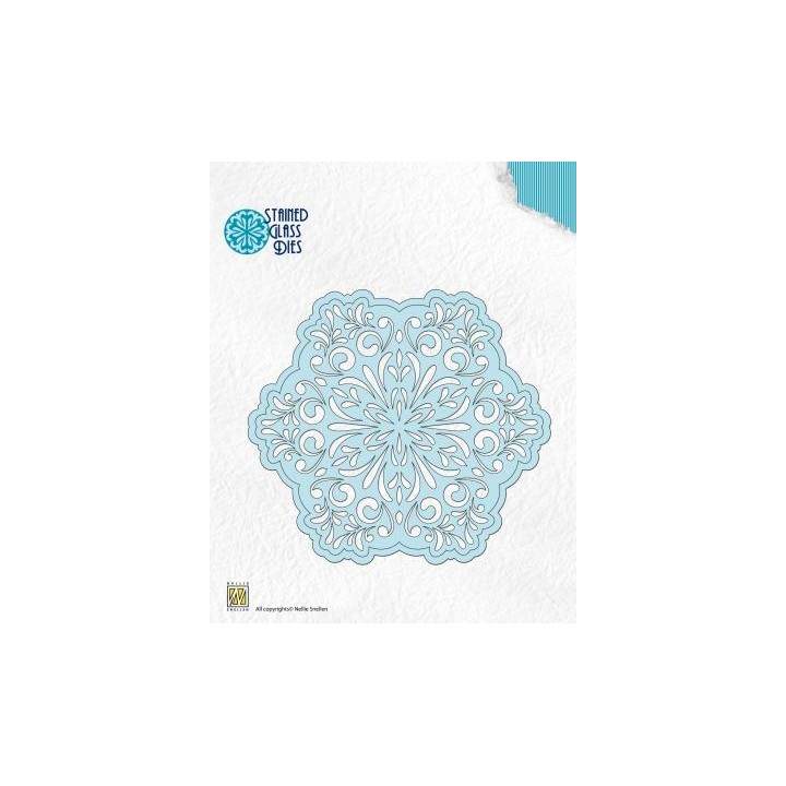 (SGD001)Nellie`s Choice Stained Glass Dies - Fantasy flower-1