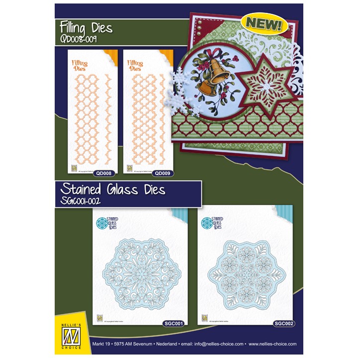 (SGD002)Nellie`s Choice Stained Glass Dies - Fantasy flower-2