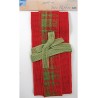 (6300/0502)Decoration ribbon - Jute - Set red - red/green tartan