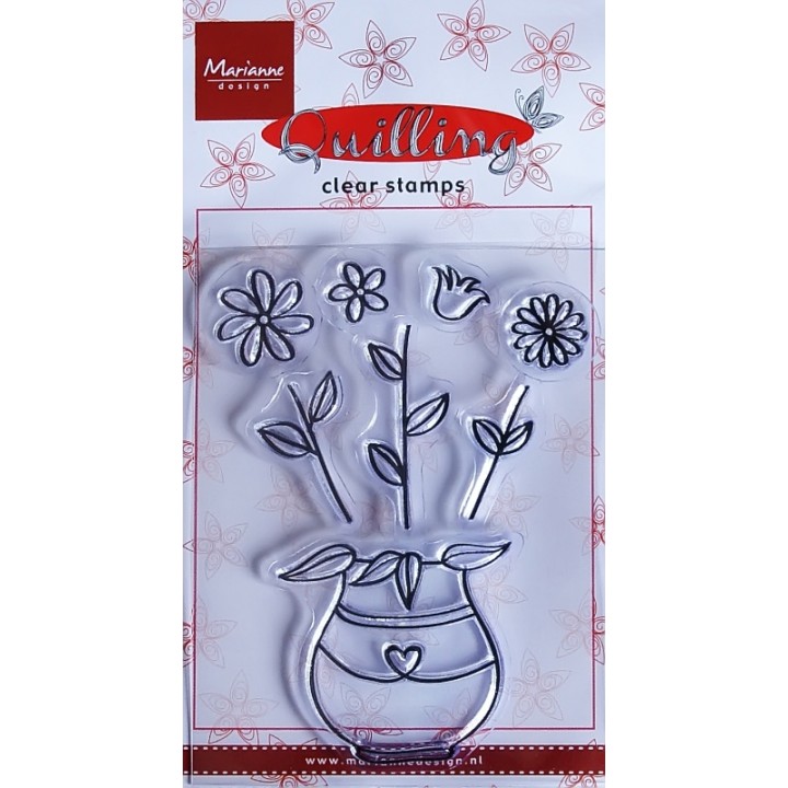 (FG2461)Marianne Design Quilling Clearstamps Flowers