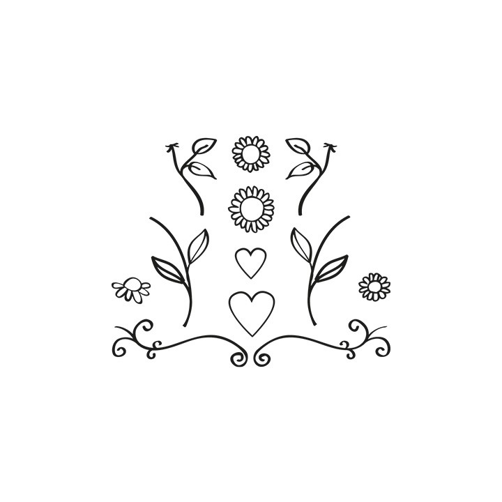(FG2462)Marianne Design Quilling Clearstamps Flowers & Hearts