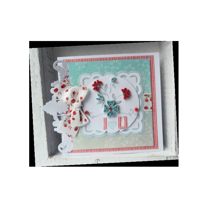 (FG2462)Marianne Design Quilling Clearstamps Flowers & Hearts