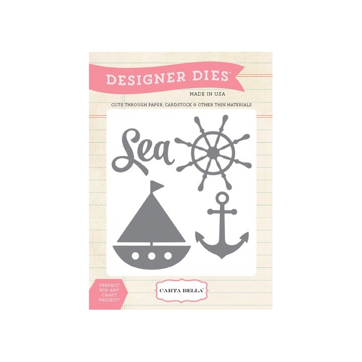 (CBM-Die1)Carta Bella Ahoi There Sea Ship Anchor Designer Dies