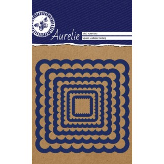 (AUCD1010)Aurelie Square Scalloped Nesting Die