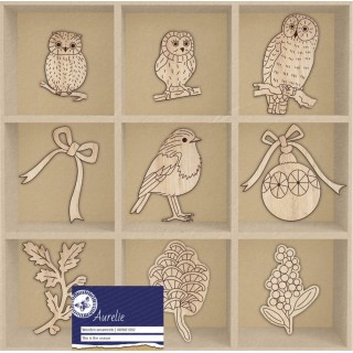(AUWO1002)Aurelie This Is The Season Wooden Ornaments