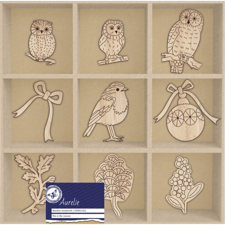 (AUWO1002)Aurelie This Is The Season Wooden Ornaments