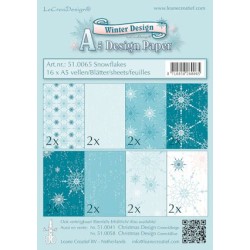 (51.0065)Paperset A5 snowflakes blauw