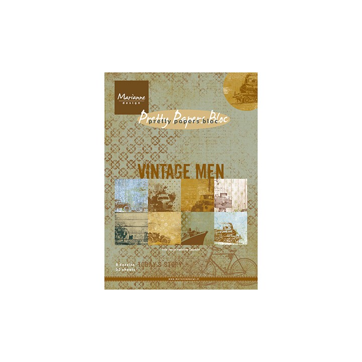 (PK9116)Papier bloc A5 Vintage men