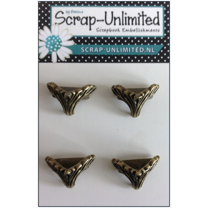 (SL024)Scrap-Unlimited 4 antieke mini voetjes