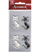 Artwork 185600-23 cats black+white