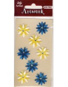 Artwork 185600-48 fleurs bleu et jaune