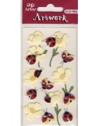 Artwork 185600-42 coccinelle+fleurs jaunes