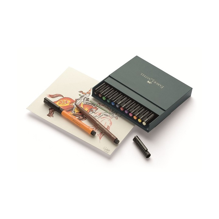 (FC-167146)Faber Castell PITT artist pen B 12er Atelierbox