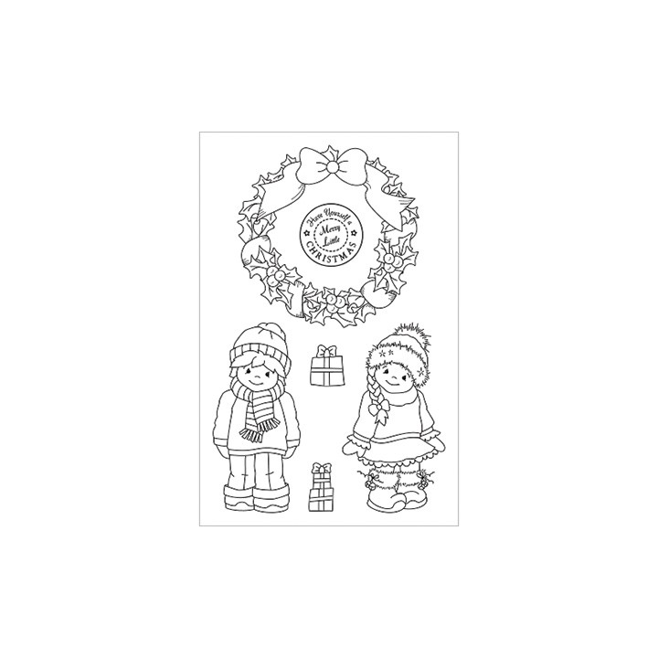 (CBS0007)Tampon clear Merry Little Christmas