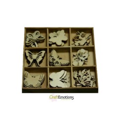 (0101)Botanical butterflies wooden Ornaments