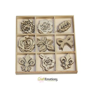 (0161)High Tea Rose wooden Ornaments