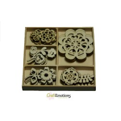 (0103)Folklore flowers wooden Ornaments