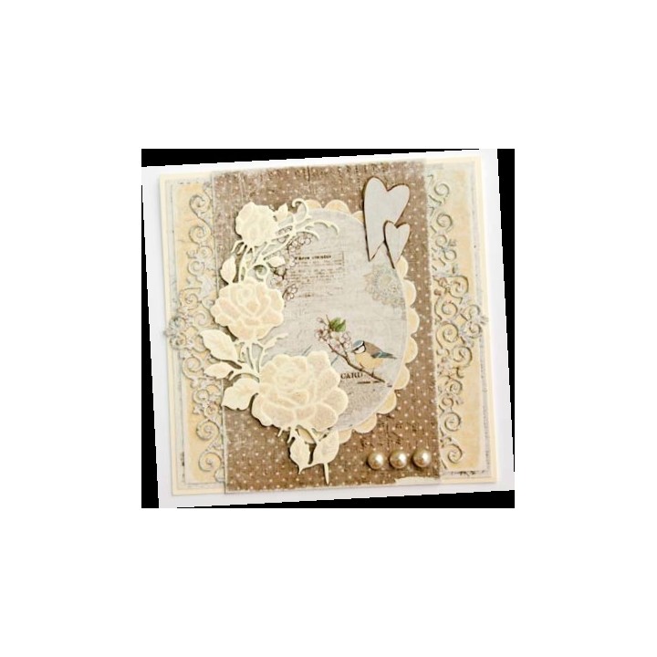 (6002/0368)Decouper Pochoir coin rose