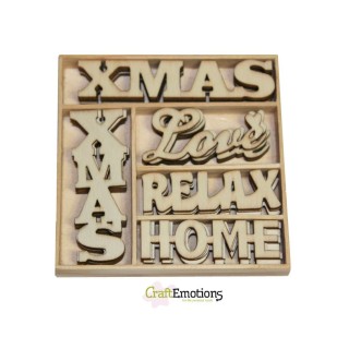 (0220)Xmas words wooden Ornaments