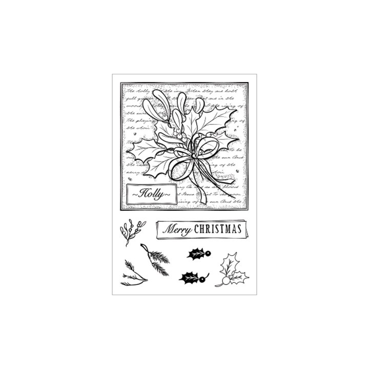 (CBS0003)Stamp clear Holly Collage