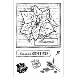 (CBS0006)Tampon clear Poinsettia Collage