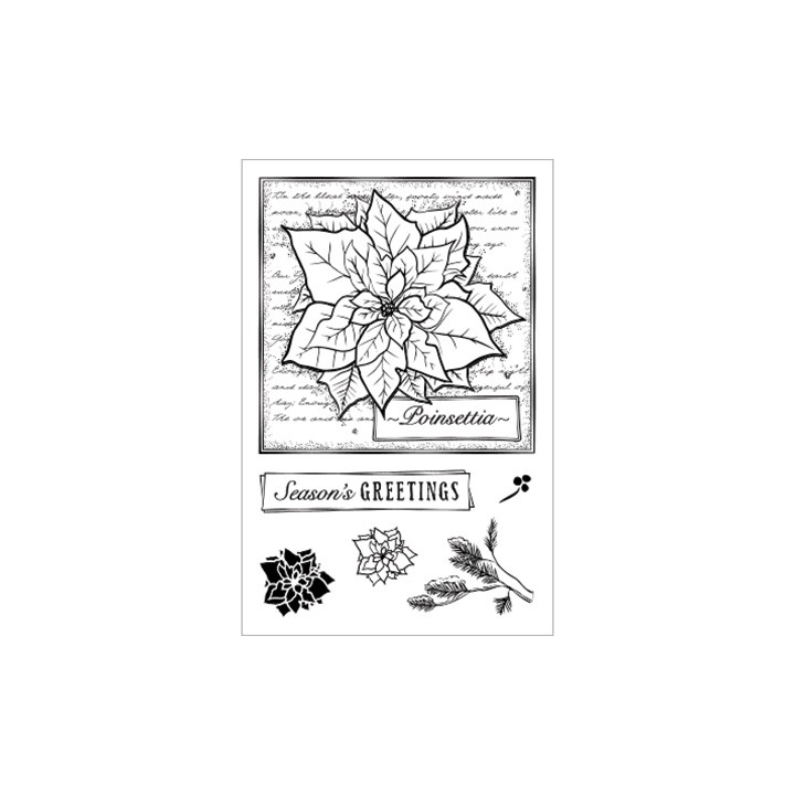 (CBS0006)Tampon clear Poinsettia Collage
