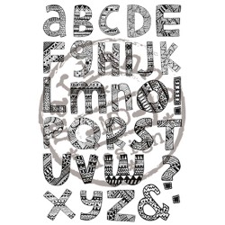 (CS0910)Clear stamp Doodle Alphabet