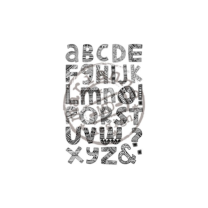 (CS0910)Clear stamp Doodle Alphabet