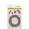(1043)CraftEmotions clearstamps A6 wreath pine Winter Woods