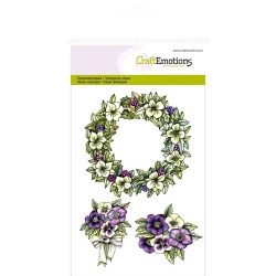 (1055)CraftEmotions clearstamps A6 Garland with flowers
