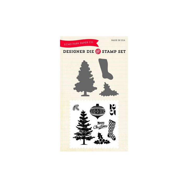 (EPDIE/STAMP14)Echo Park Tis The Season Designer Dies & Stamp Se