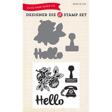 (EPDIE/STAMP10)Echo Park Hello Again Designer Dies & Stamp Set