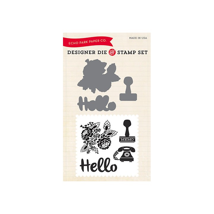 (EPDIE/STAMP10)Echo Park Hello Again Designer Dies & Stamp Set