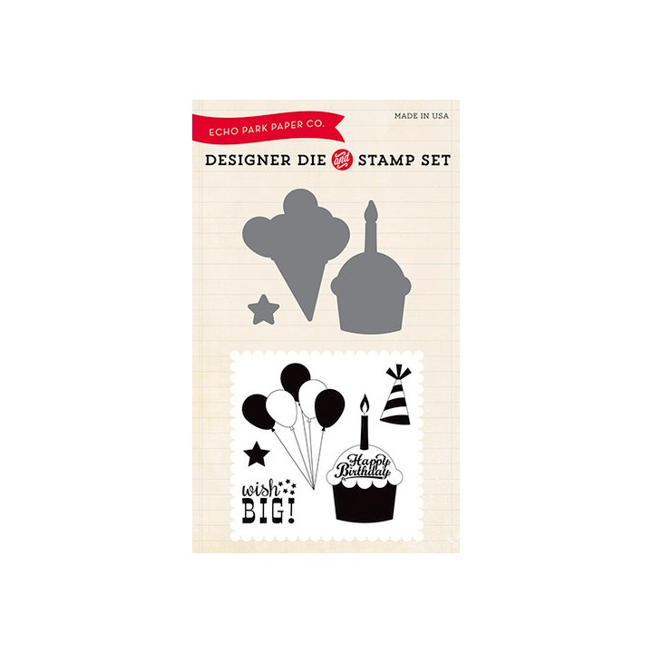 (EPDIE/STAMP09)Echo Park Wish Big Designer Dies & Stamp Set