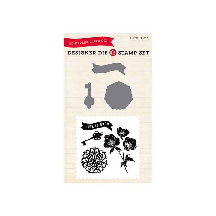 (EPDIE/STAMP08)Echo Park Life Is Good Designer Dies & Stamp Set