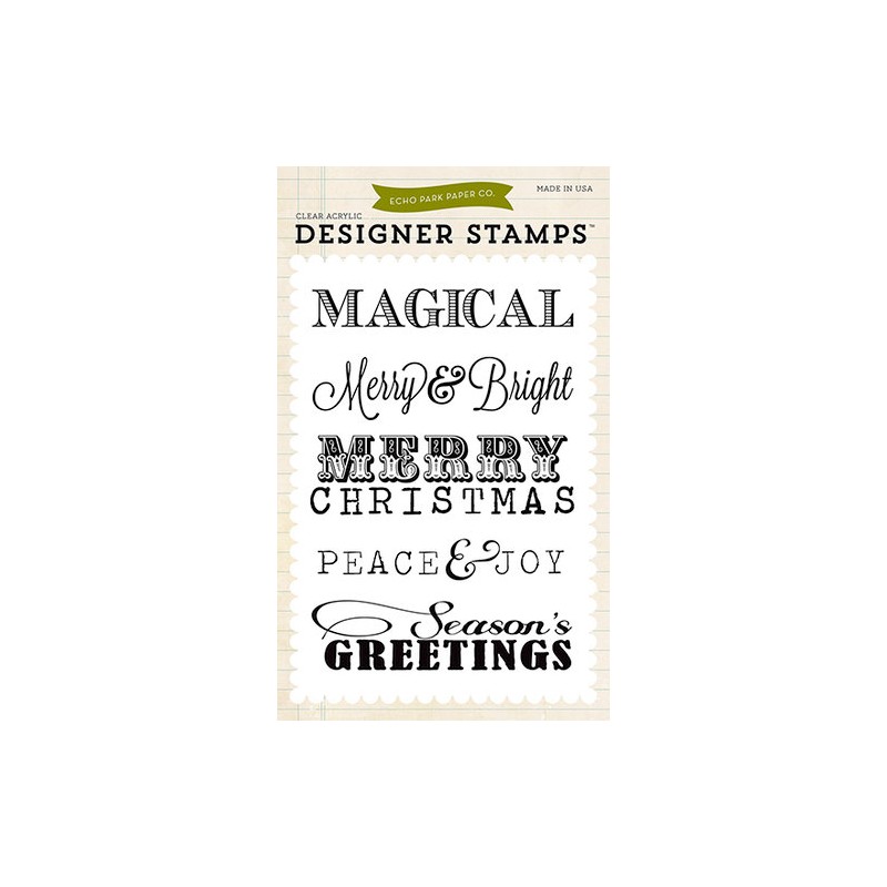 (EPSTAMP17)Echo Park Clear Acrylic Stamps Christmas Sentiments