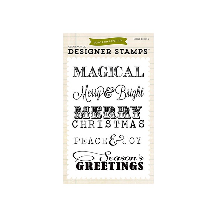 (EPSTAMP17)Echo Park Clear Acrylic Stamps Christmas Sentiments