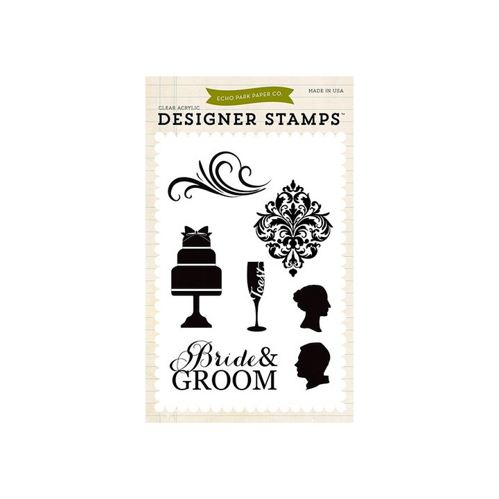 (EPSTAMP15)Echo Park Clear Acrylic Stamps Wedding