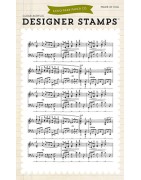 (EPSTAMP14)Echo Park Clear Acrylic Stamps Musical Notes Backgrou