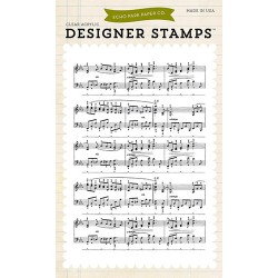 (EPSTAMP14)Echo Park Clear Acrylic Stamps Musical Notes Backgrou