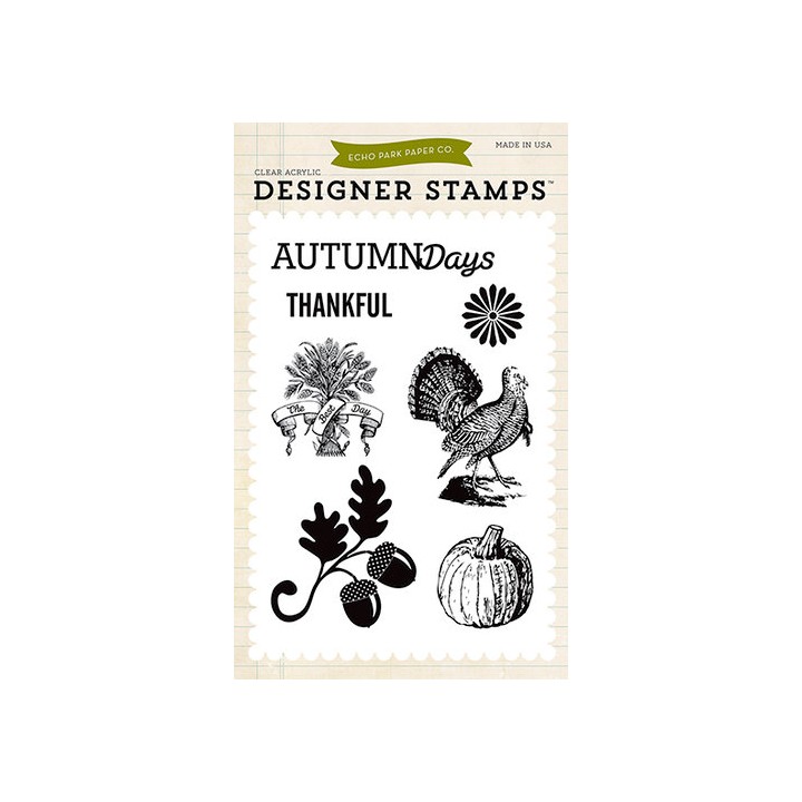 (EPSTAMP11)Echo Park Clear Acrylic Stamps Hello Fall