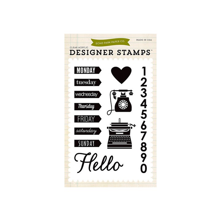 (EPSTAMP10)Echo Park Clear Acrylic Stamps A Week In The Life