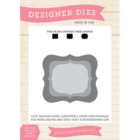 (EPPDIE28)Echo Park Designer Label Set 2 Designer Dies
