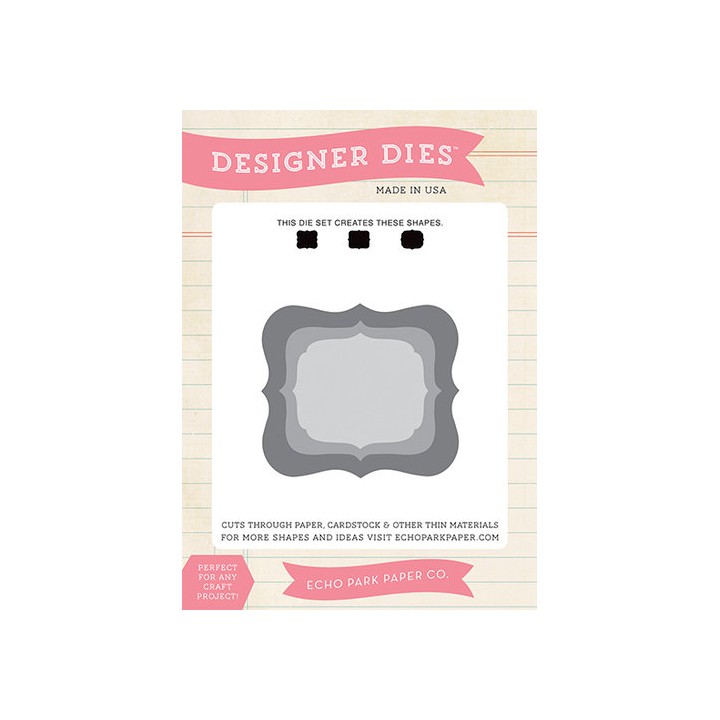 (EPPDIE28)Echo Park Designer Label Set 2 Designer Dies