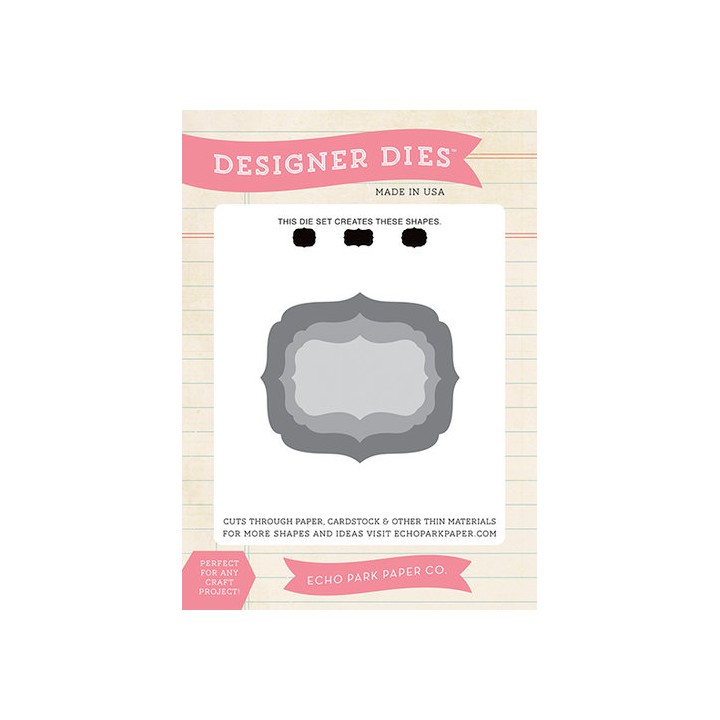 (EPPDIE27)Echo Park Designer Label Set 1 Designer Dies