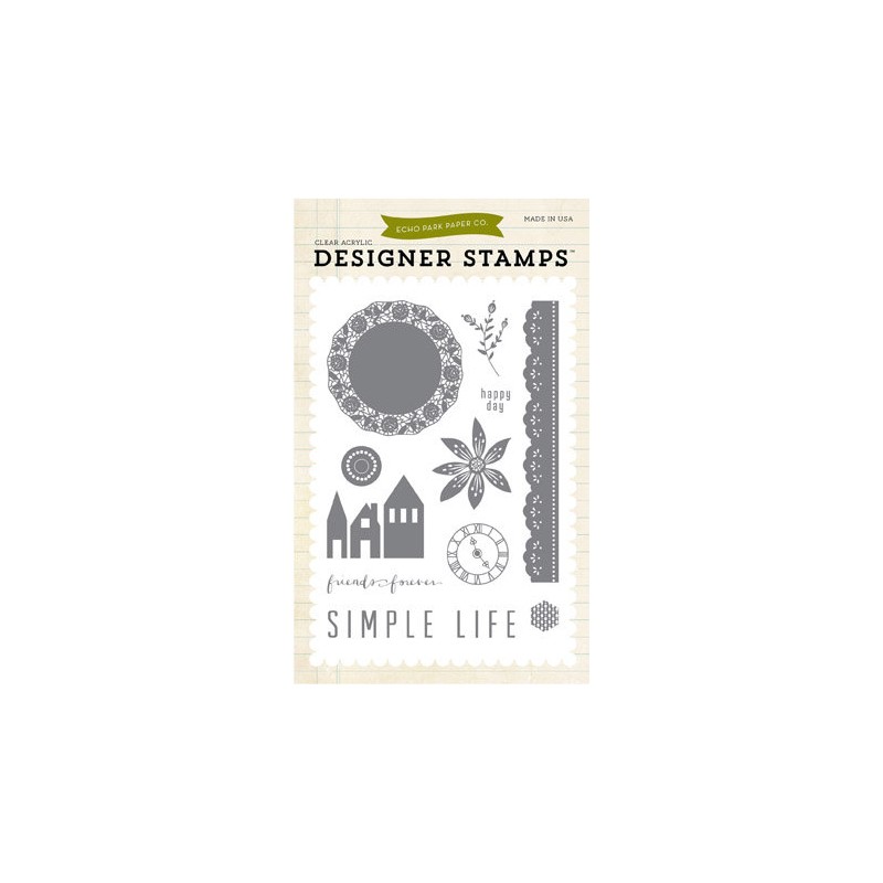 (EPSTAMP05)Echo Park Simple Life Clear Stamp Set